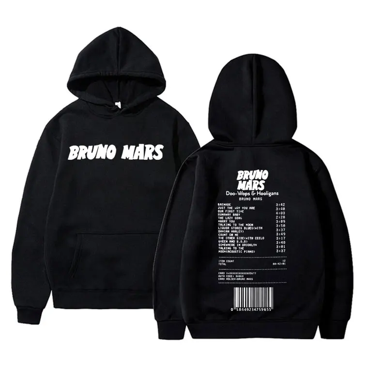 Bruno Mars - Doo Wops & Hooligans Menu Hoodie