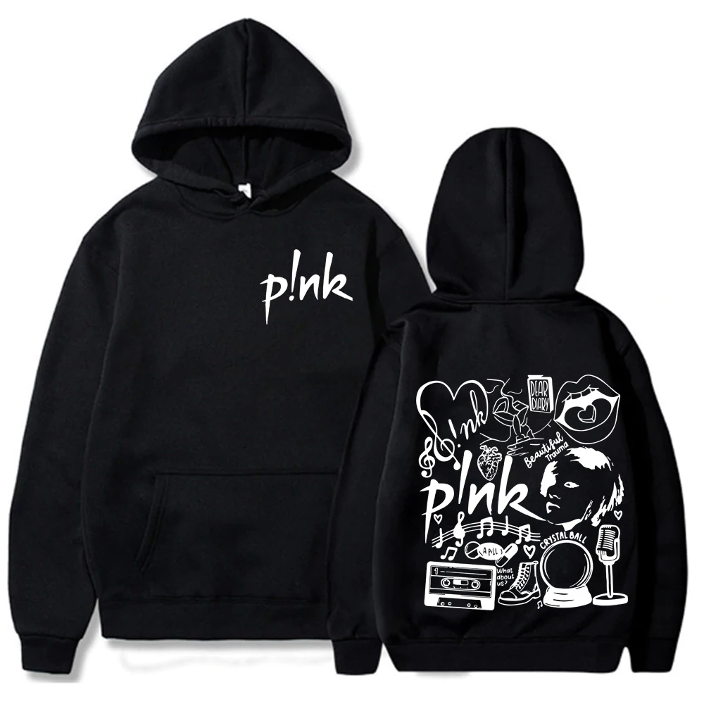 Pink - Pop Queen Aesthetic Doodle Print Hoodie