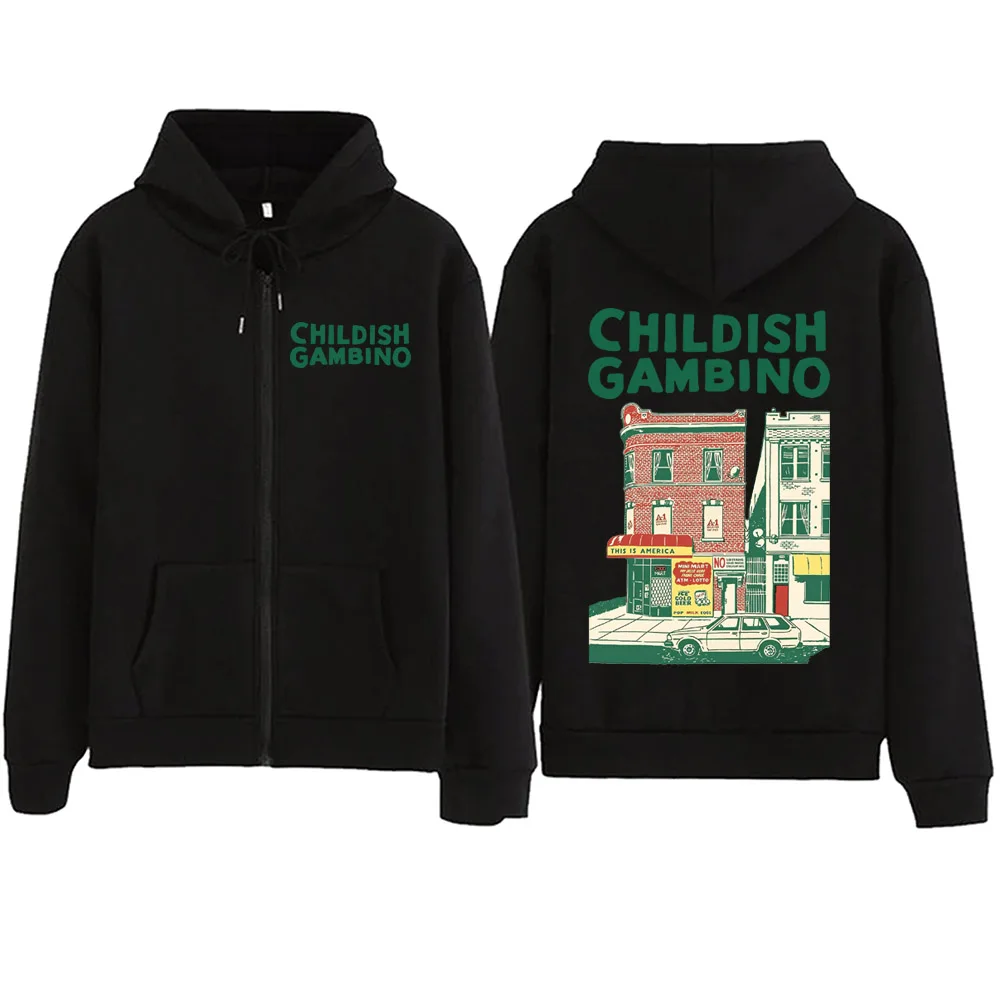 Childish Gambino - Green Print Zipper Hoodie