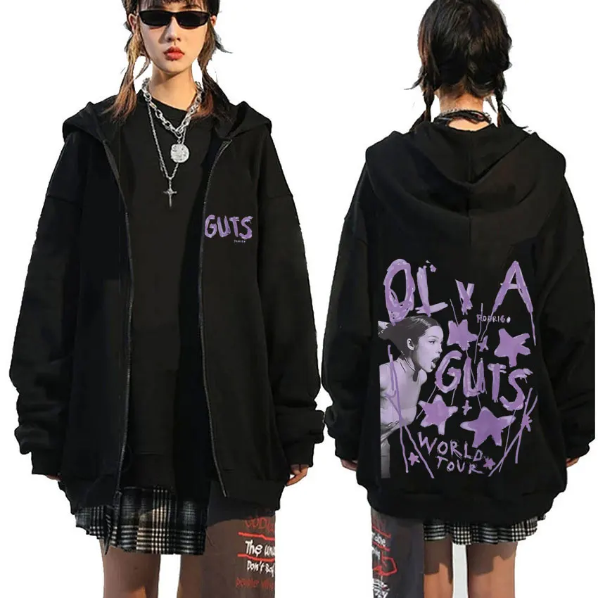Olivia Rodrigo - Guts Purple Zipper Hoodie