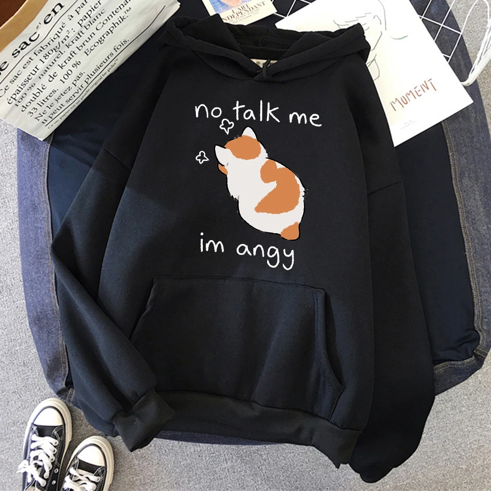 No Talk Me Angry Cat hoodie
